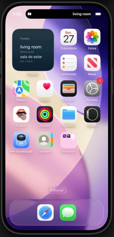 Widget Dynamic Island do Fluably