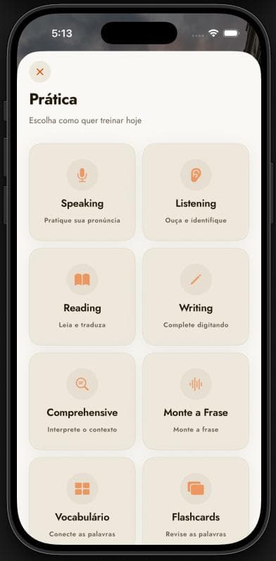 Menu de práticas do Fluably