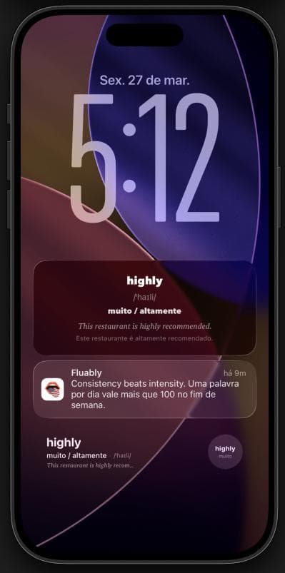 Widget Lock Screen do Fluably